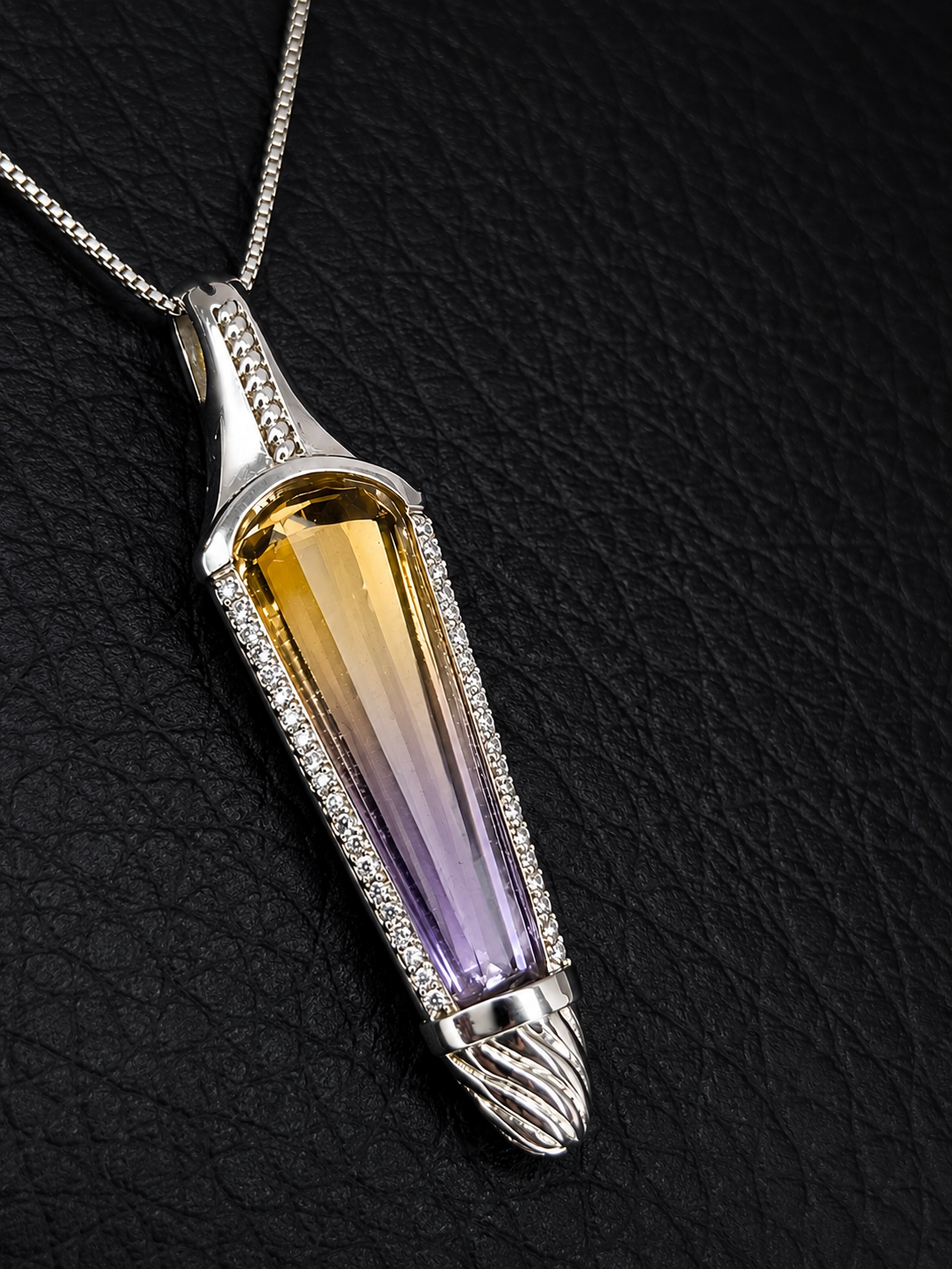 Ametrine Soleil Pendant — Natural Ametrine in 925 Italian Silver — House of Yusei
